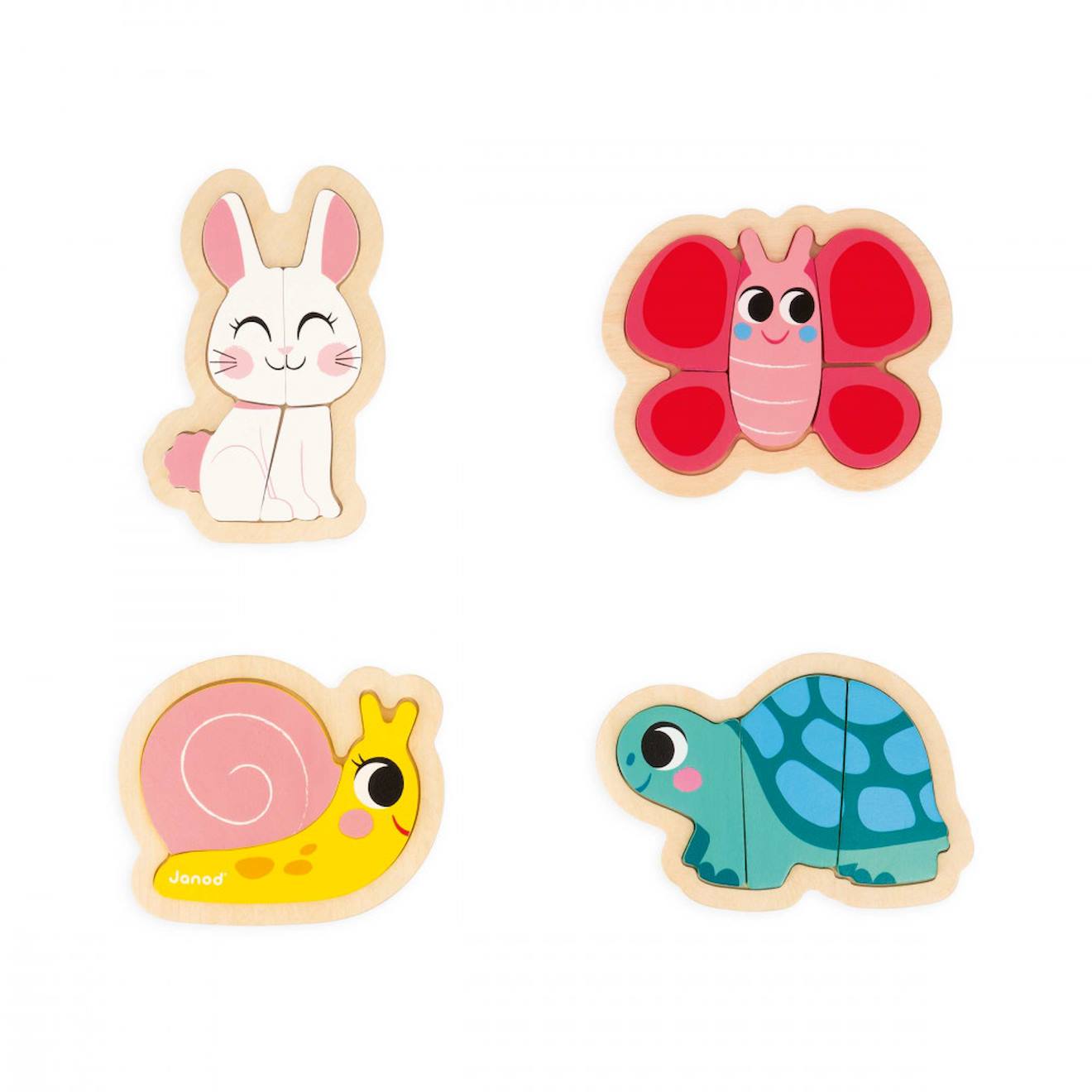 4 Puzzles Evolutifs En Bois Jardin 2 À 5 Pcs Multicolore