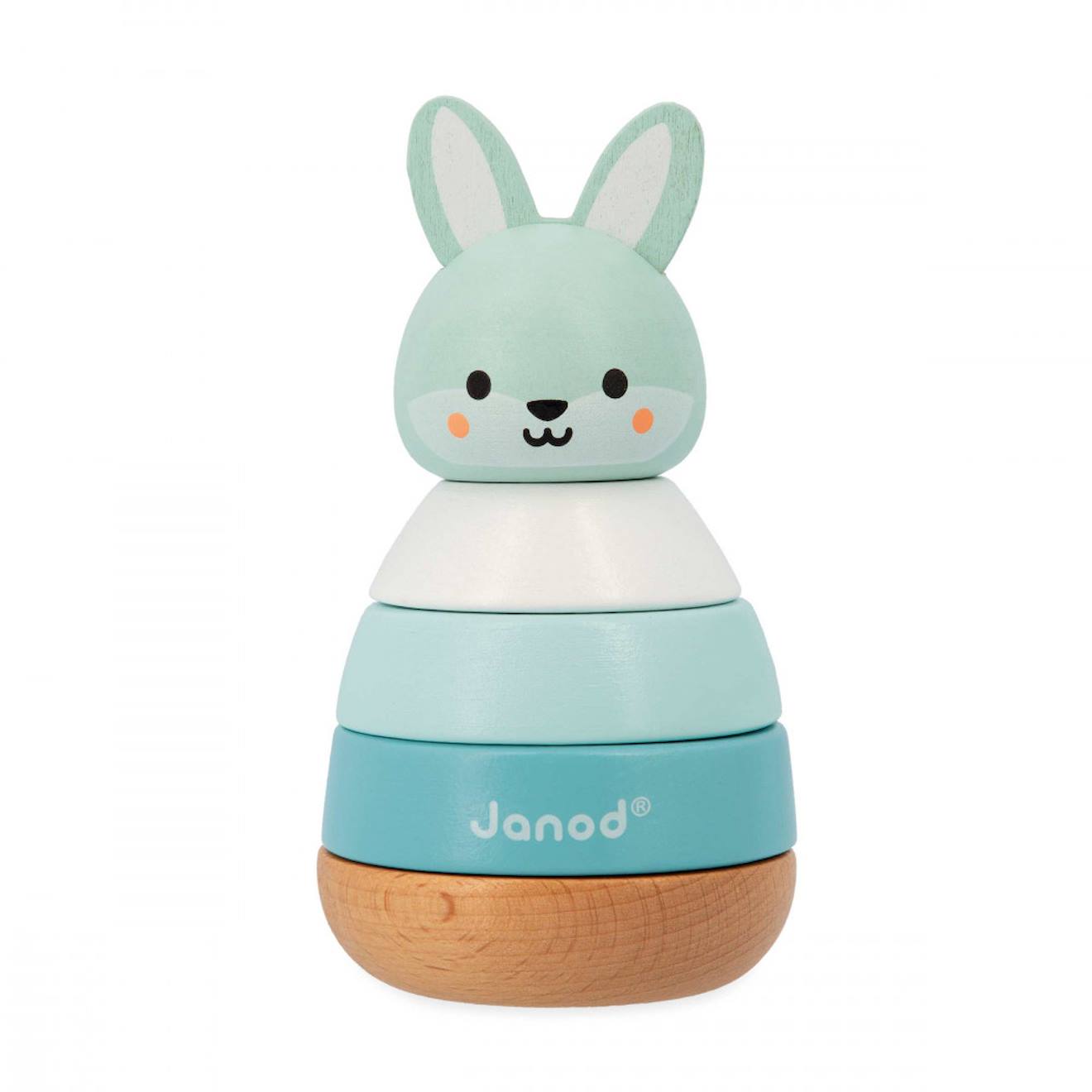 Empilable Lapin En Bois Fsc Bleu