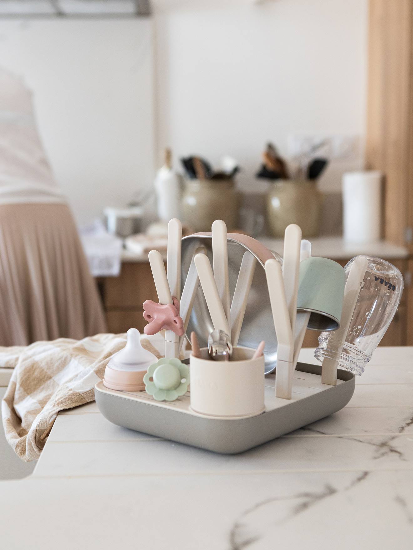 Egoutte-biberons Forêt beige