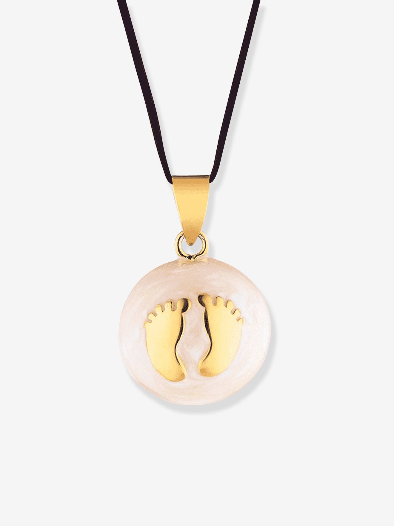 Pendentif bola de grossesse Babyfeet or rose