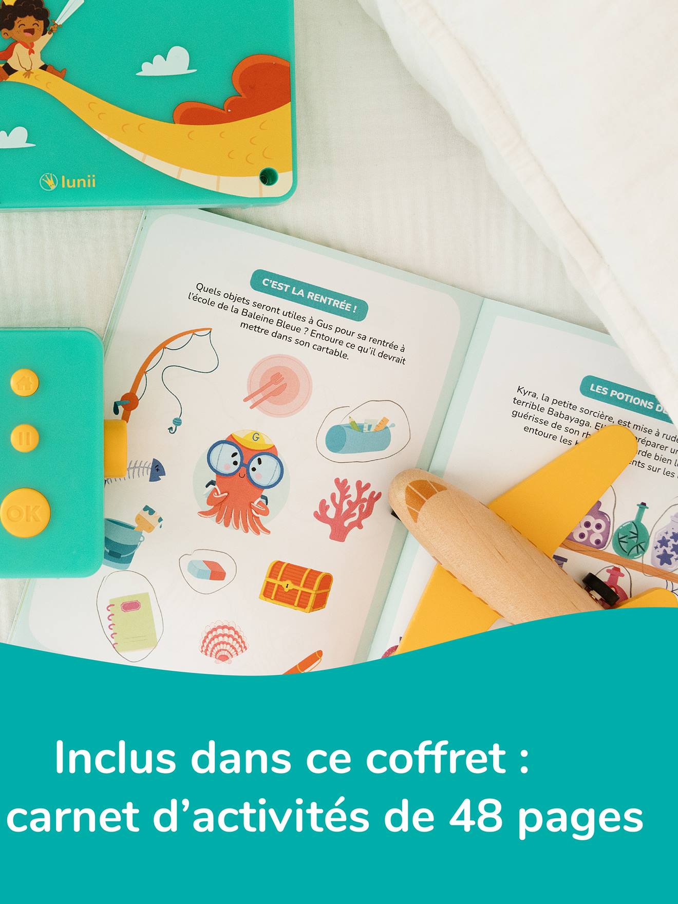 Lunii Coffret Aventures Fantastiques – Ma Fabrique à Histoires + 4 Livres Audio + Carnet D'Activités, +100 Histoires Interactives