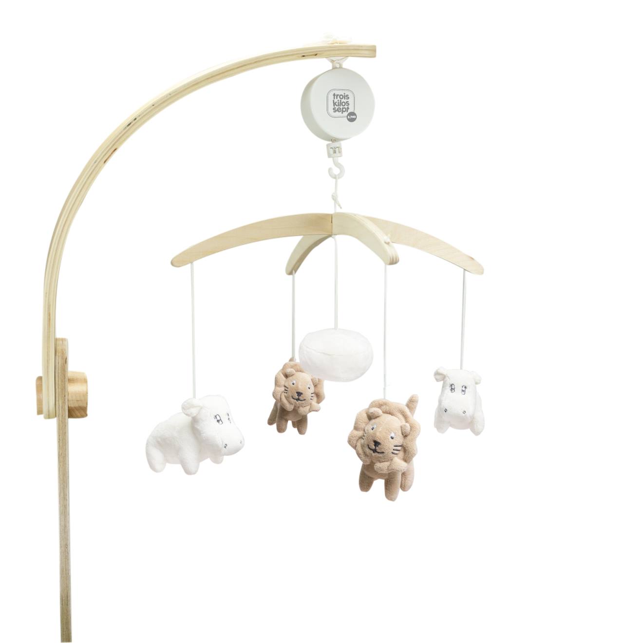 Mobile Musical Lions & Hippopotames Beige