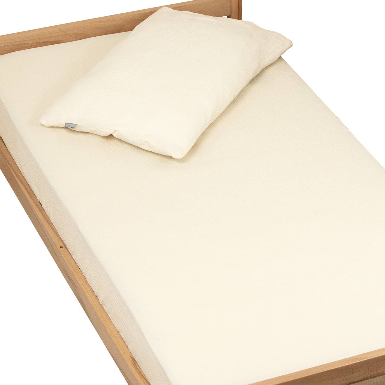 Drap Housse Uni En Gaze De Coton Écru