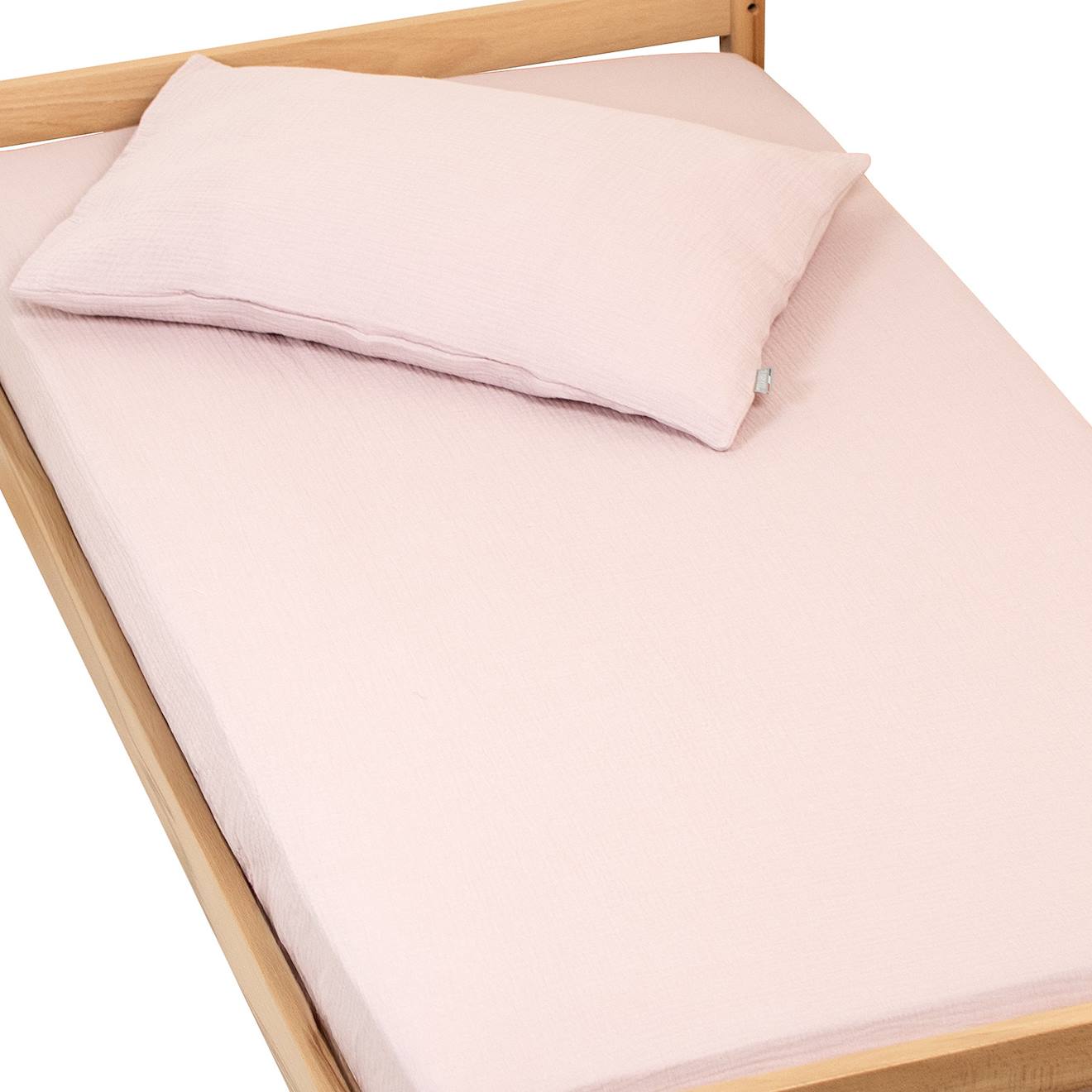 Drap Housse Uni En Gaze De Coton Vieux Rose