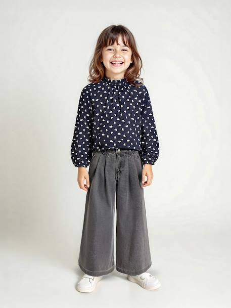 Fille-Jean fille large à pinces 