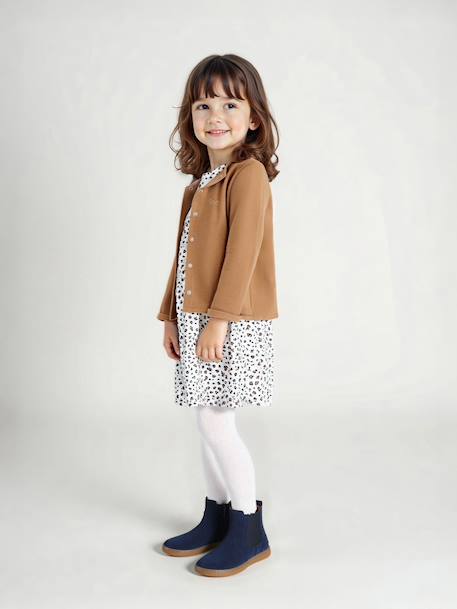 Fille-Ensemble fille cardigan et robe imprimée fleurs