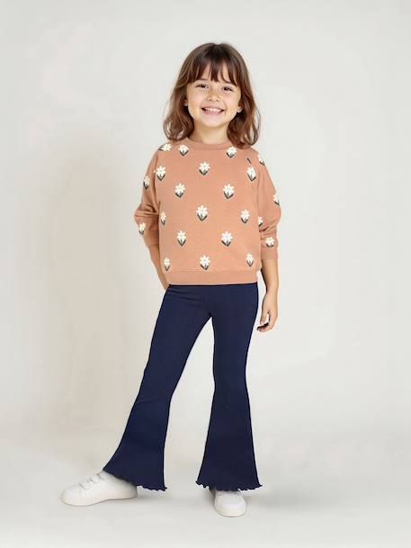 Fille-Ensemble sweat imprimé et legging flare fille