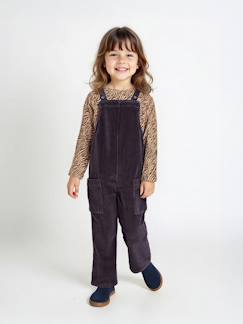 -Ensemble fille tee-shirt et salopette velours