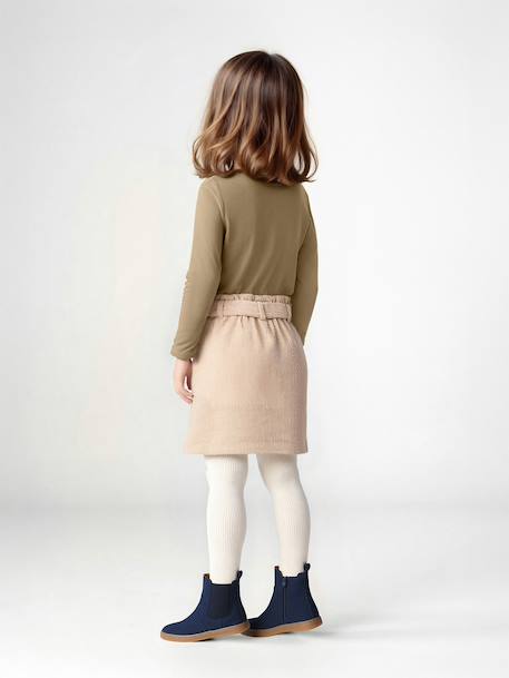 Tee-shirt fantaisie fille écru+olive 8 - vertbaudet enfant 