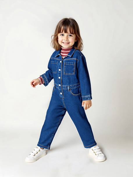 Fille-Salopette, combinaison-Combinaison fille jean style worker 
