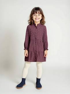 Robe fille en gaze de coton imprimée pois irisés  - vertbaudet enfant