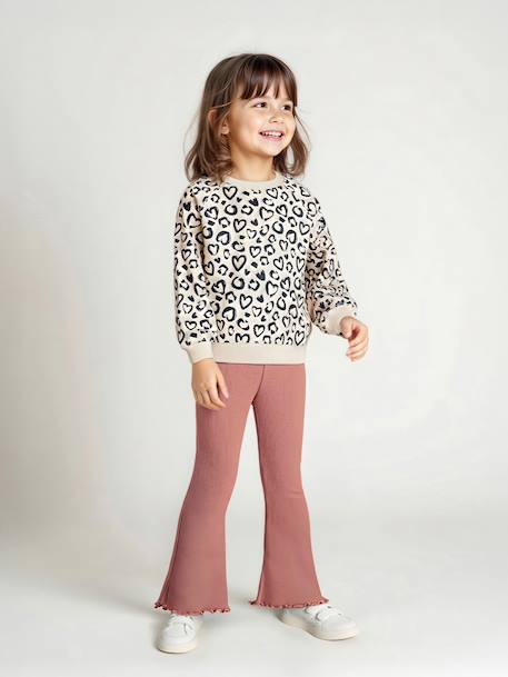 Fille-Ensemble sweat imprimé et legging flare fille