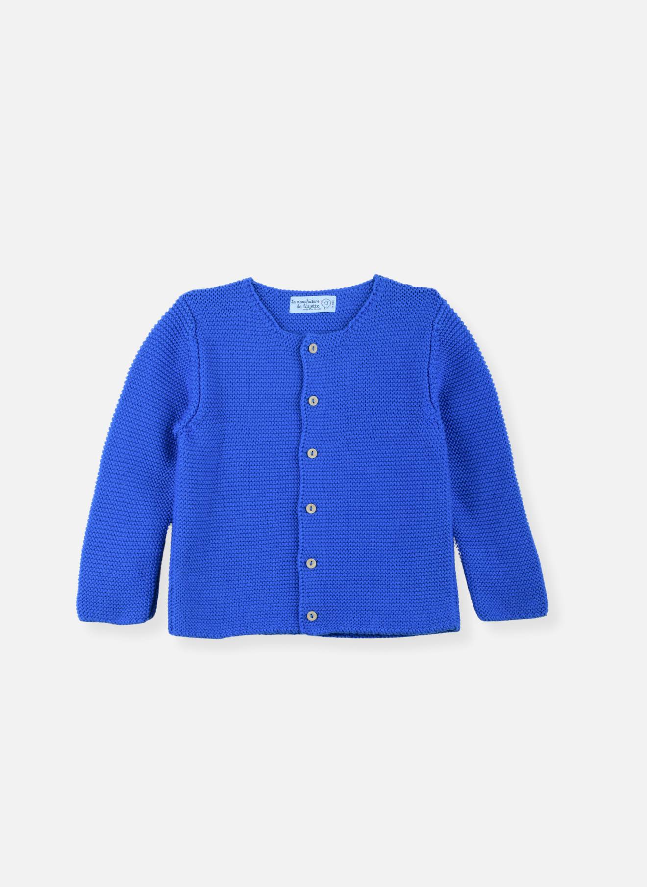 Gilet Bébé Coton Bio Bleu Campanule