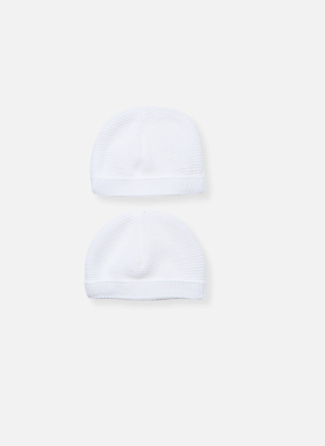 Lot De 2 Bonnets Bébé Blanc/blanc (La Manufacture De La Layette) - Image 1