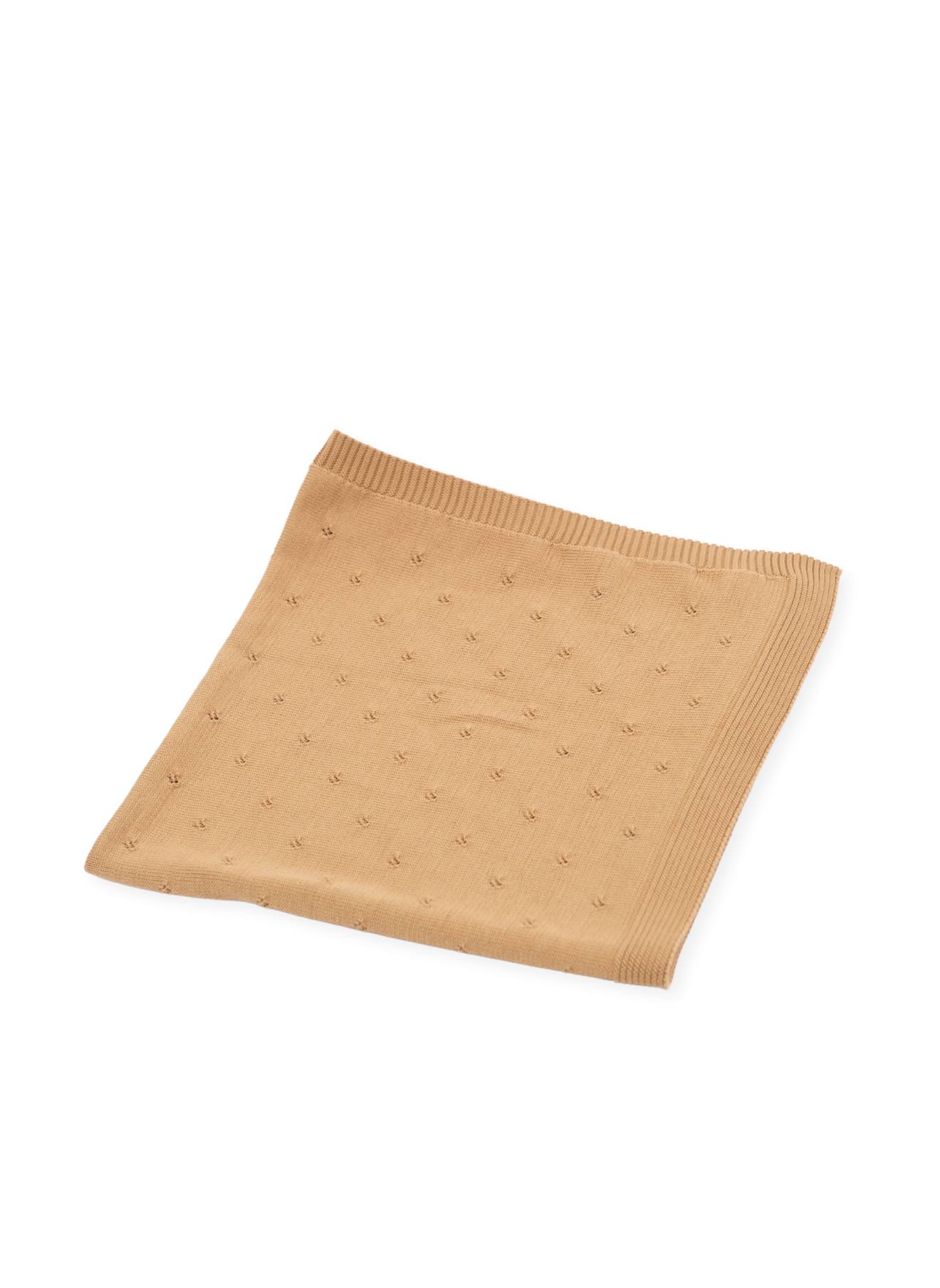 Couverture Ajourée En Laine Camel