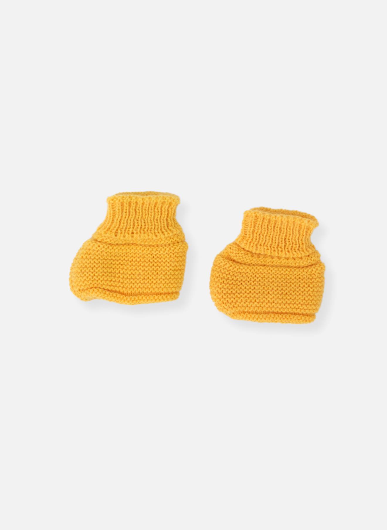 Chaussons Bébé En Tricot Moutarde