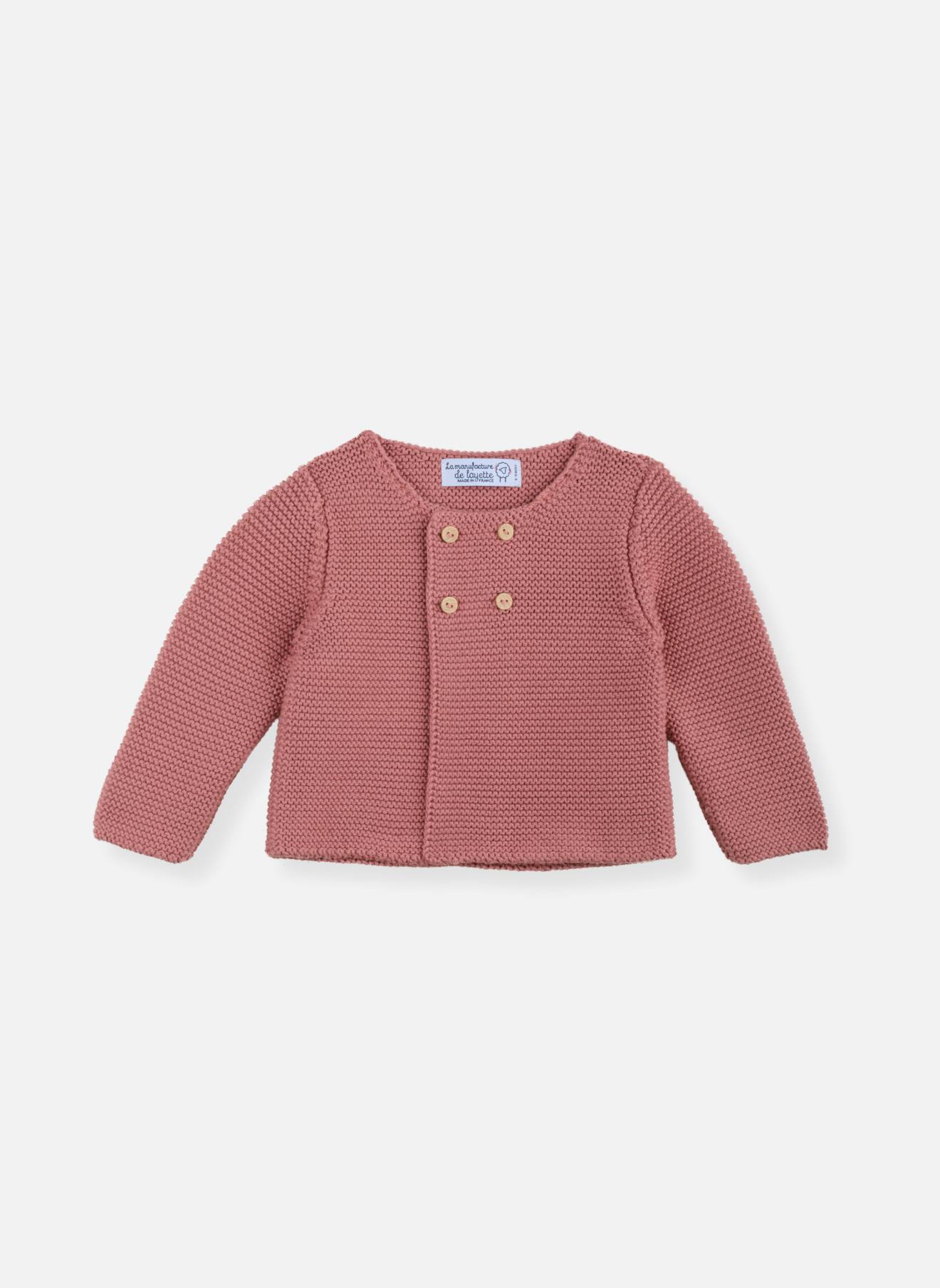 Cardigan Bébé 4 Boutons Coton Bio Rose Petunia
