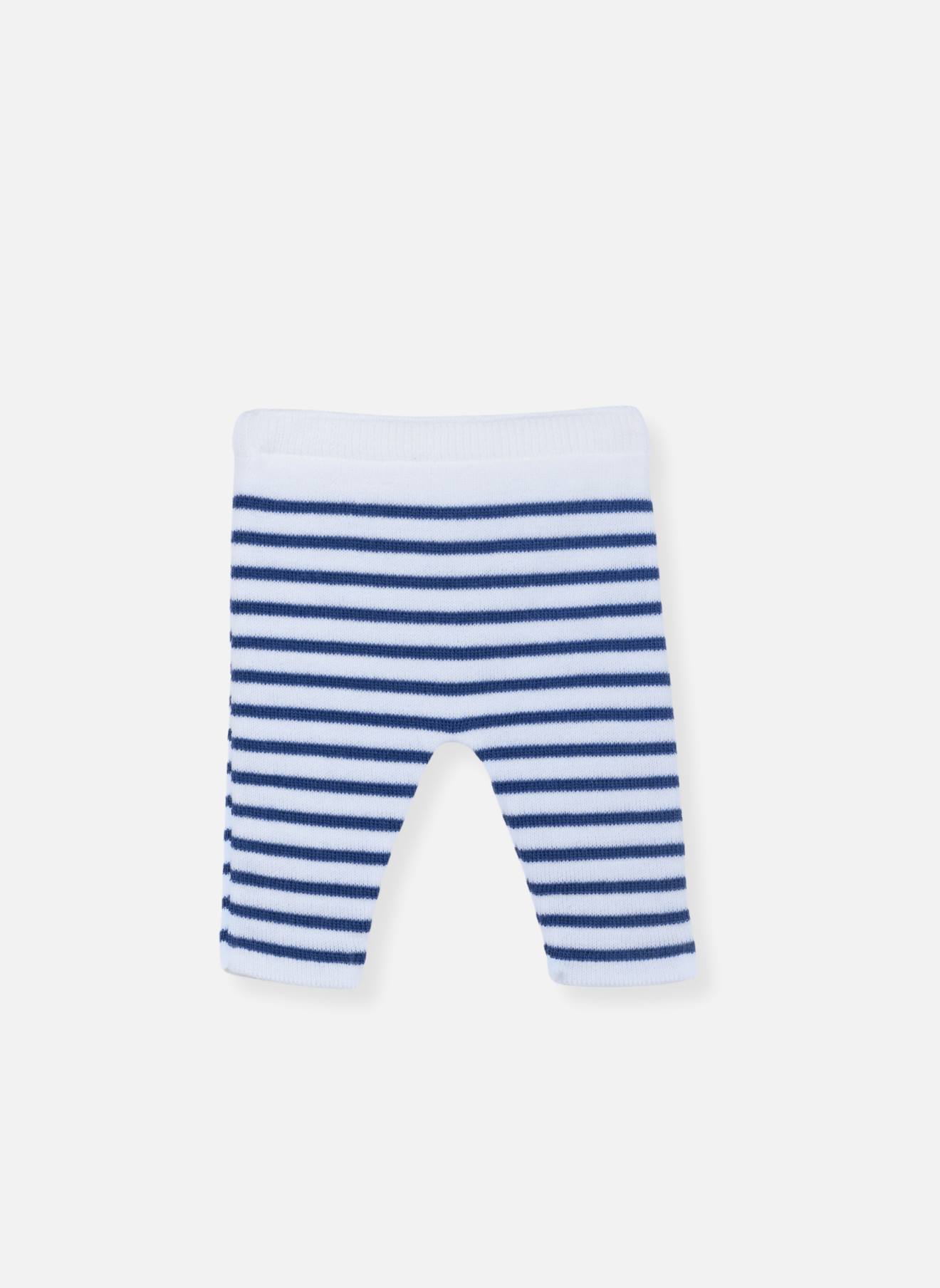 Pantalon Bébé Marinière Blanc/bleu Nuit (La Manufacture De La Layette) - Image 1