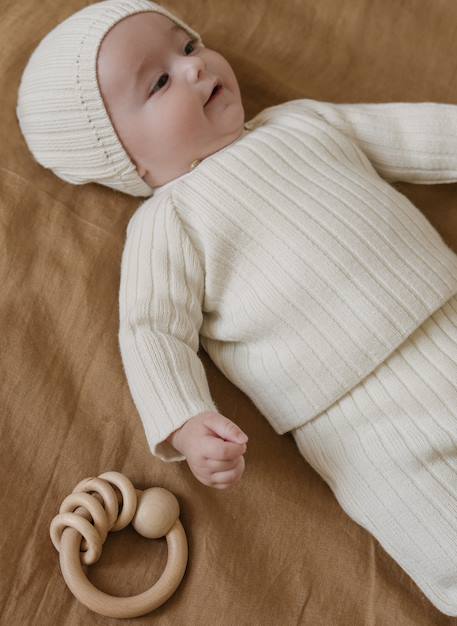 Brassière laine  mélangée Bleu clair+Bleu layette+Écru+Rose perle 11 - vertbaudet enfant 
