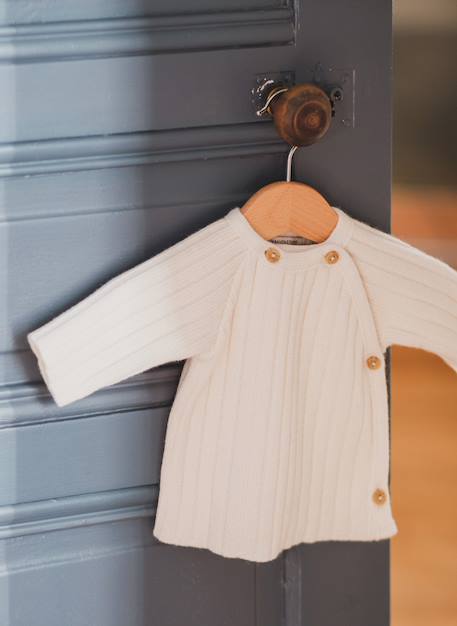 Brassière laine  mélangée Bleu clair+Bleu layette+Écru+Rose perle 8 - vertbaudet enfant 
