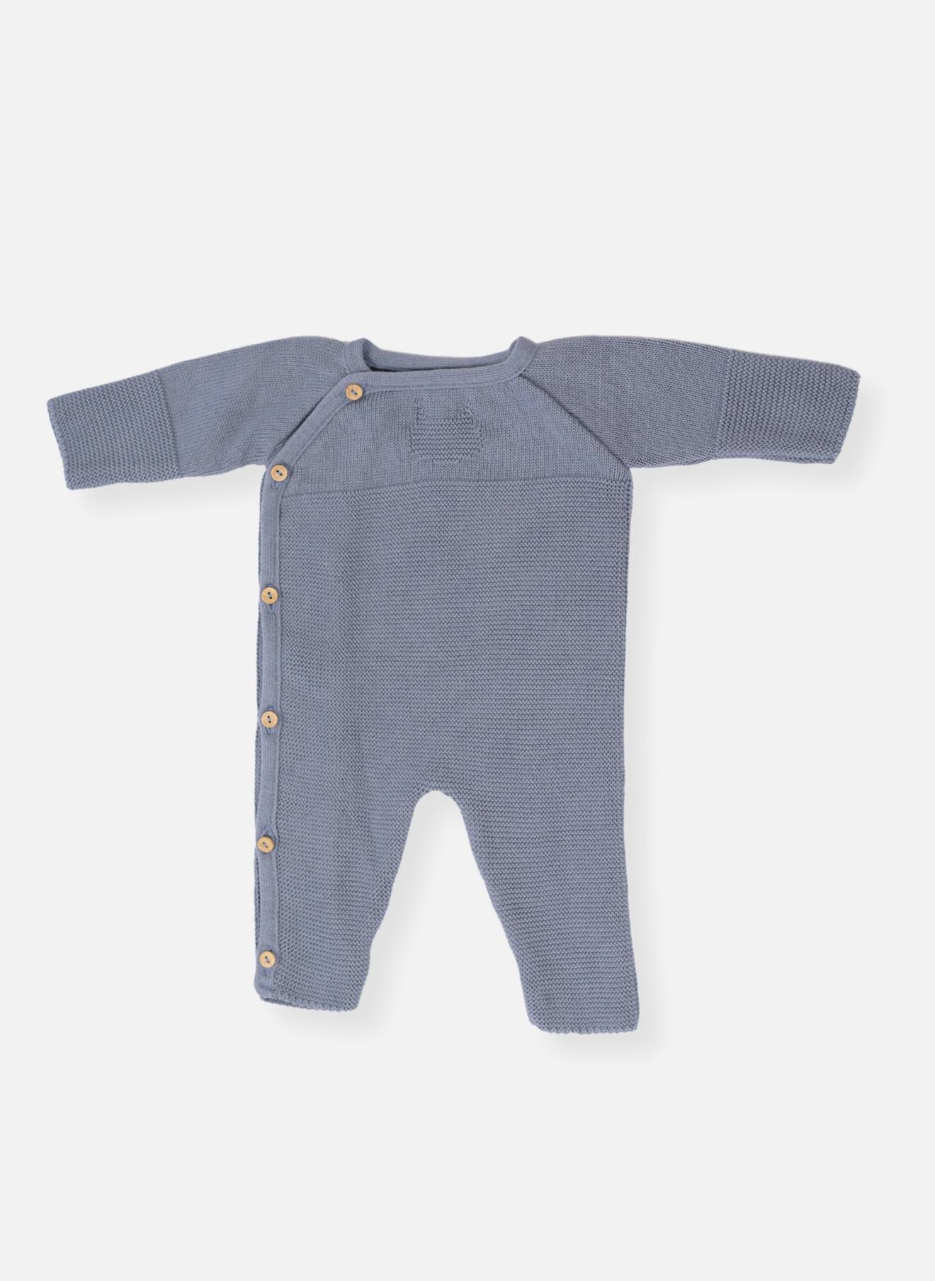 Combinaison Bébé En Coton Bleu Orage