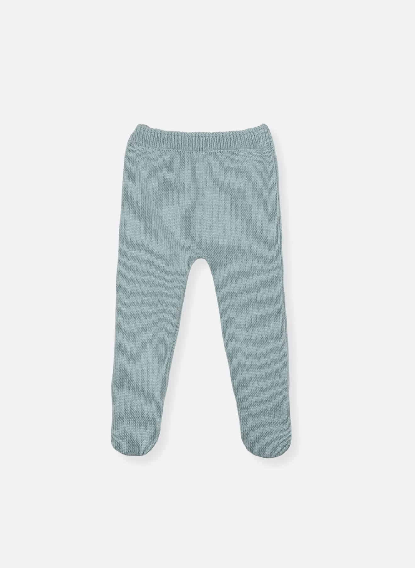 Pantalon À Pieds En Coton Bébé Bleu Danube
