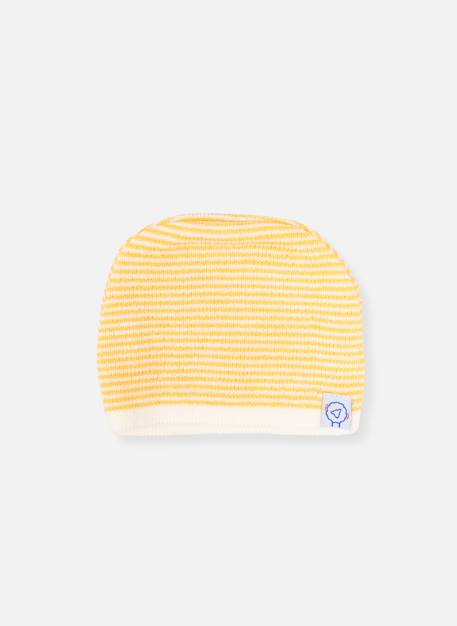 Bonnet milleraies bébé Écru/bleu azur+Ecru/gris clair+Ecru/moutarde+Écru/pétunia+Écru/réglisse 5 - vertbaudet enfant 