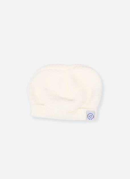 Bonnet rond bébé Blanc+Bleu layette+Framboise+Gris+Marine+Moutarde+Pêche+Rose layette+Rose poudre+Vert d'eau 1 - vertbaudet enfant 