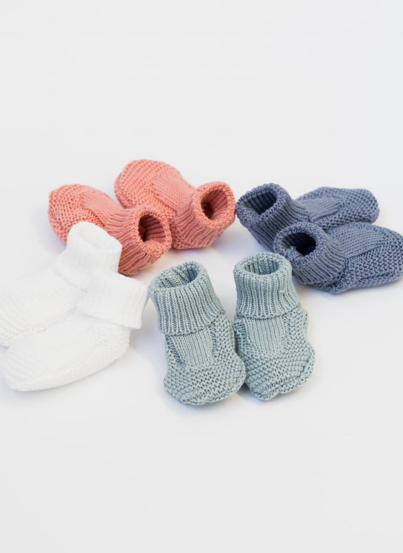 Chaussons En Coton Bébé Bleu Orage (La Manufacture De La Layette) - Image 2