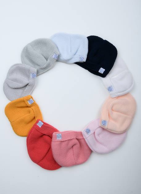 Bonnet rond bébé Blanc+Bleu layette+Framboise+Gris+Marine+Moutarde+Pêche+Rose layette+Rose poudre+Vert d'eau 19 - vertbaudet enfant 