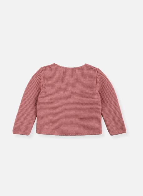 Cardigan bébé 4 boutons coton bio Citrouille (marsala)+Corail+Farine+Moutarde+Rose petunia+Vert billard 11 - vertbaudet enfant 