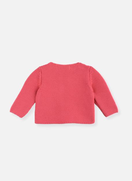 Cardigan bébé 4 boutons coton bio Citrouille (marsala)+Corail+Farine+Moutarde+Rose petunia+Vert billard 5 - vertbaudet enfant 