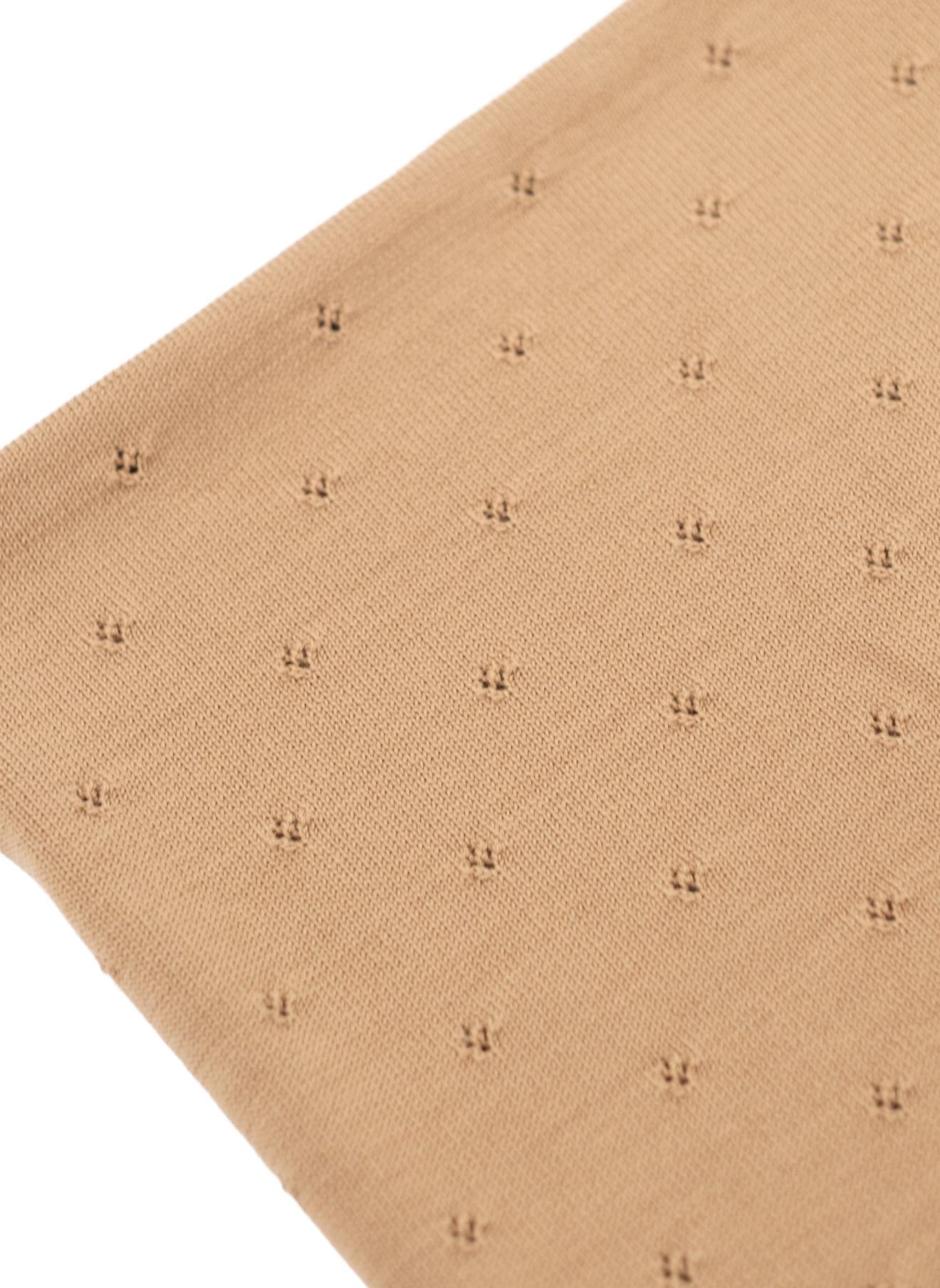 Couverture En Laine Mélangée Ajourée Camel (La Manufacture De La Layette) - Image 1