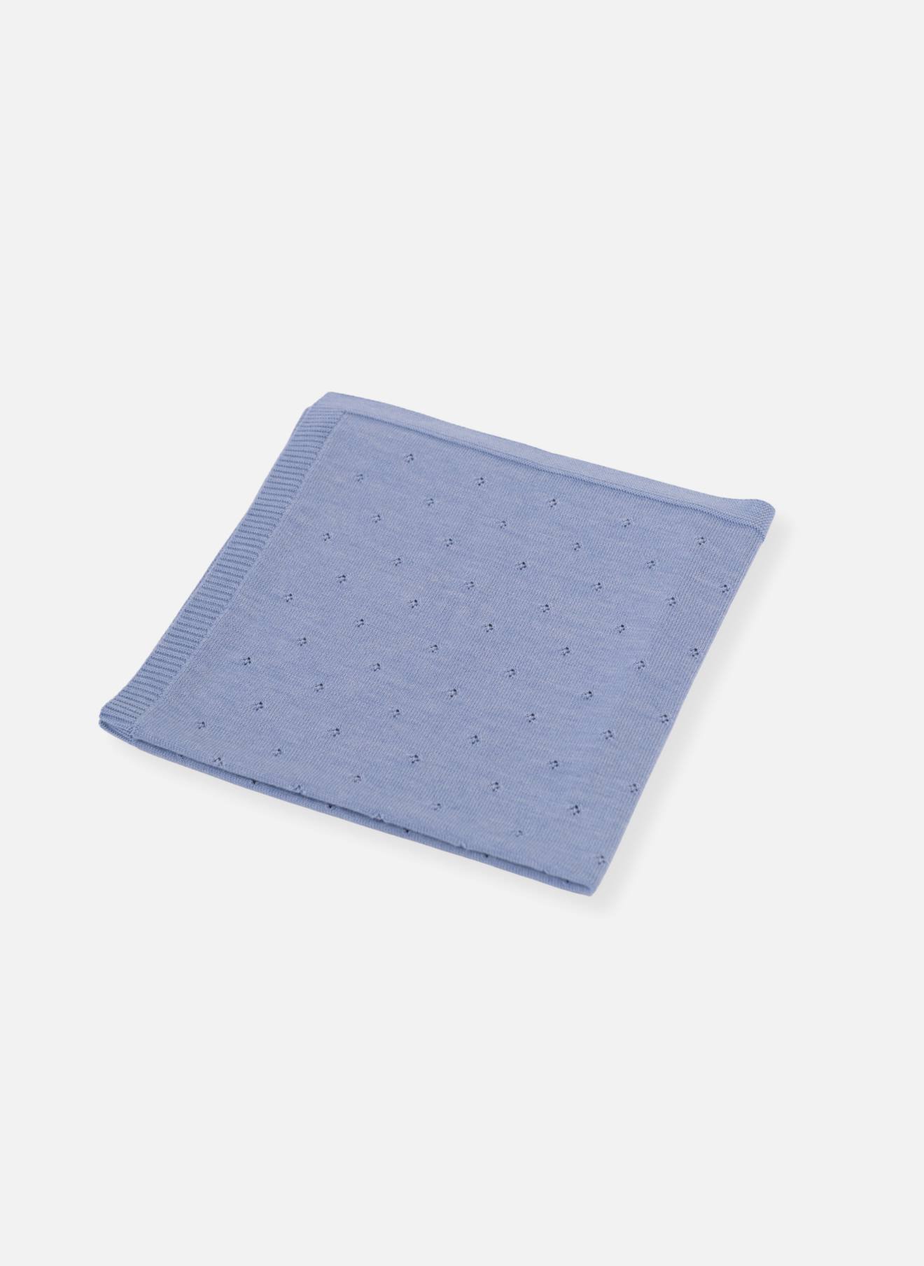 Couverture Ajourée En Laine Bleu Clair