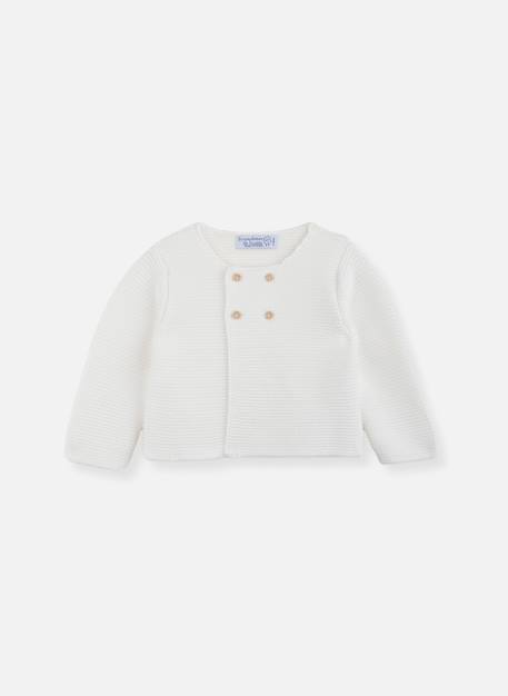 Cardigan bébé 4 boutons coton bio Citrouille (marsala)+Corail+Farine+Moutarde+Rose petunia+Vert billard 6 - vertbaudet enfant 