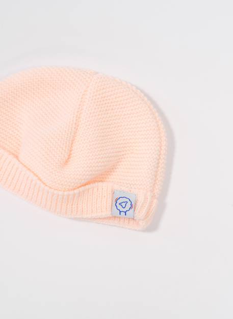 Bonnet rond bébé Blanc+Bleu layette+Framboise+Gris+Marine+Moutarde+Pêche+Rose layette+Rose poudre+Vert d'eau 21 - vertbaudet enfant 