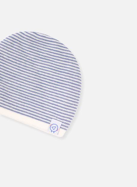 Bonnet milleraies bébé Écru/bleu azur+Ecru/gris clair+Ecru/moutarde+Écru/pétunia+Écru/réglisse 2 - vertbaudet enfant 