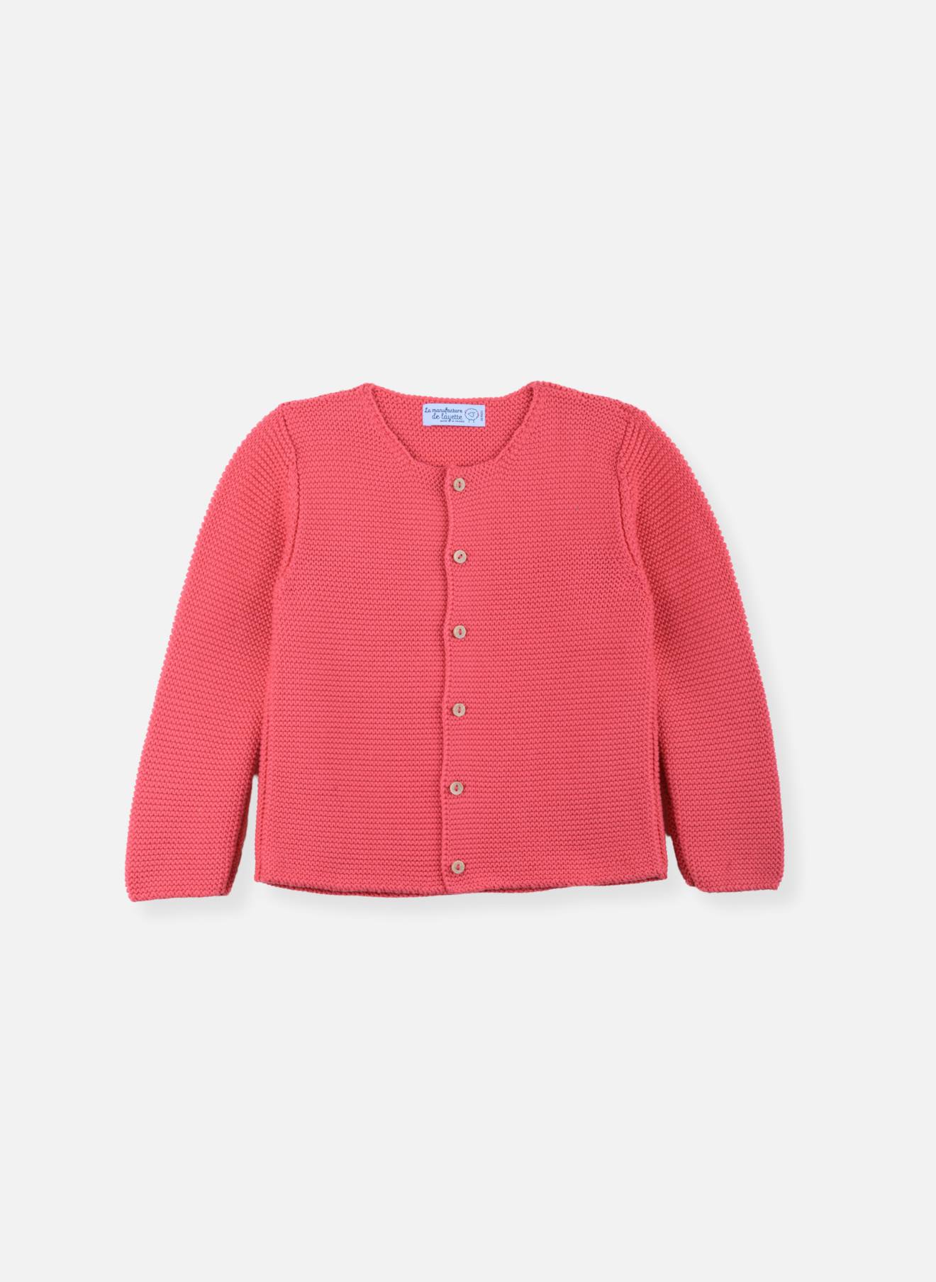 Gilet Bébé Coton Bio Corail