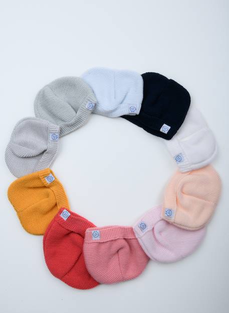 Bonnet rond bébé Blanc+Bleu layette+Framboise+Gris+Marine+Moutarde+Pêche+Rose layette+Rose poudre+Vert d'eau 14 - vertbaudet enfant 