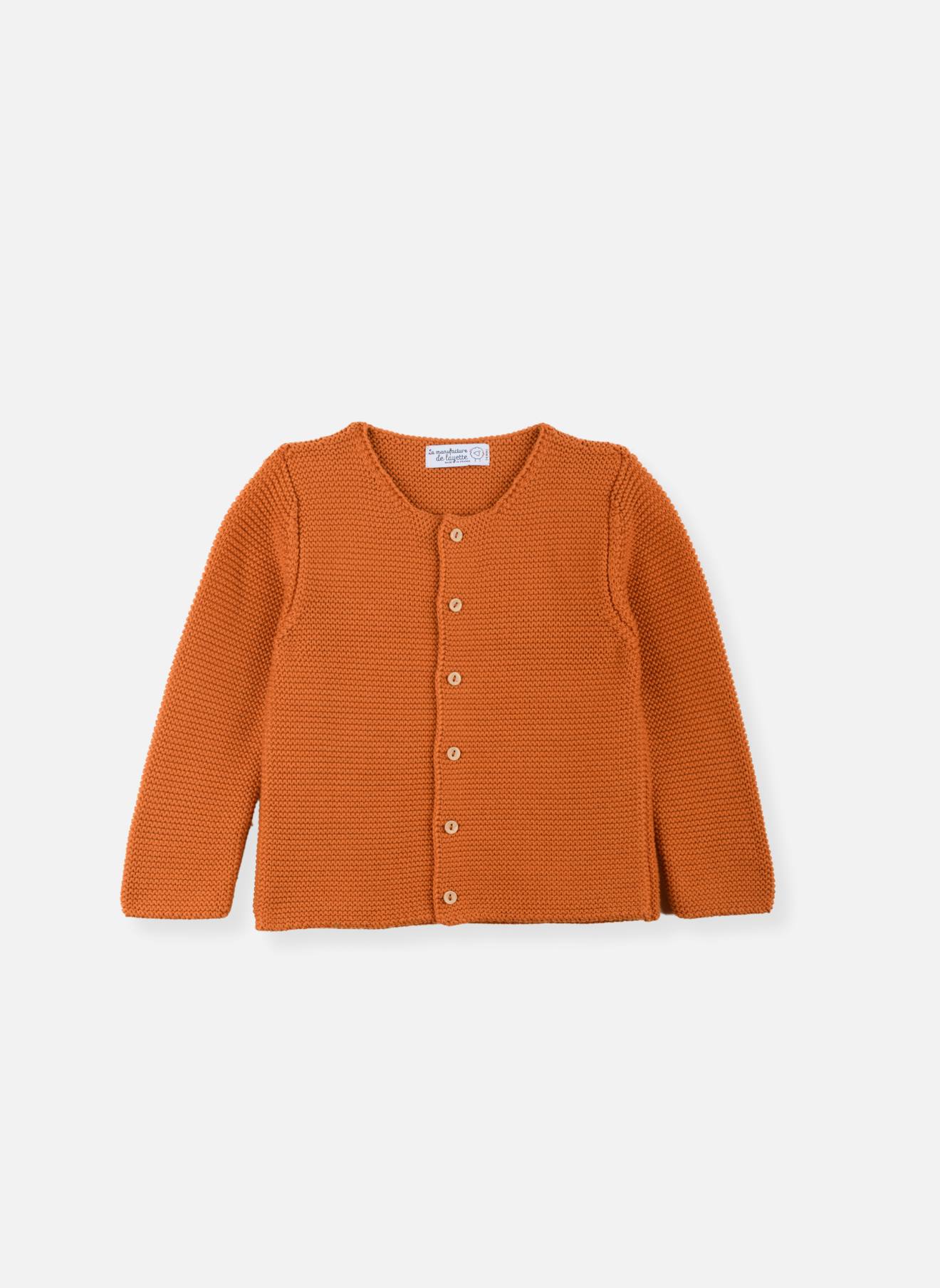 Gilet Bébé Coton Bio Citrouille (marsala)