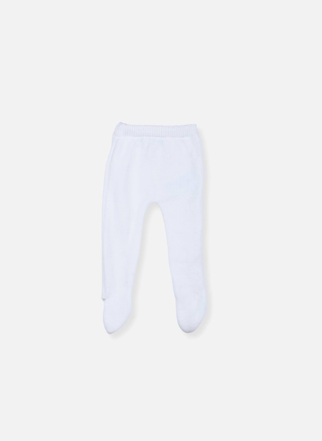 Pantalon À Pieds En Coton Bébé Blanc