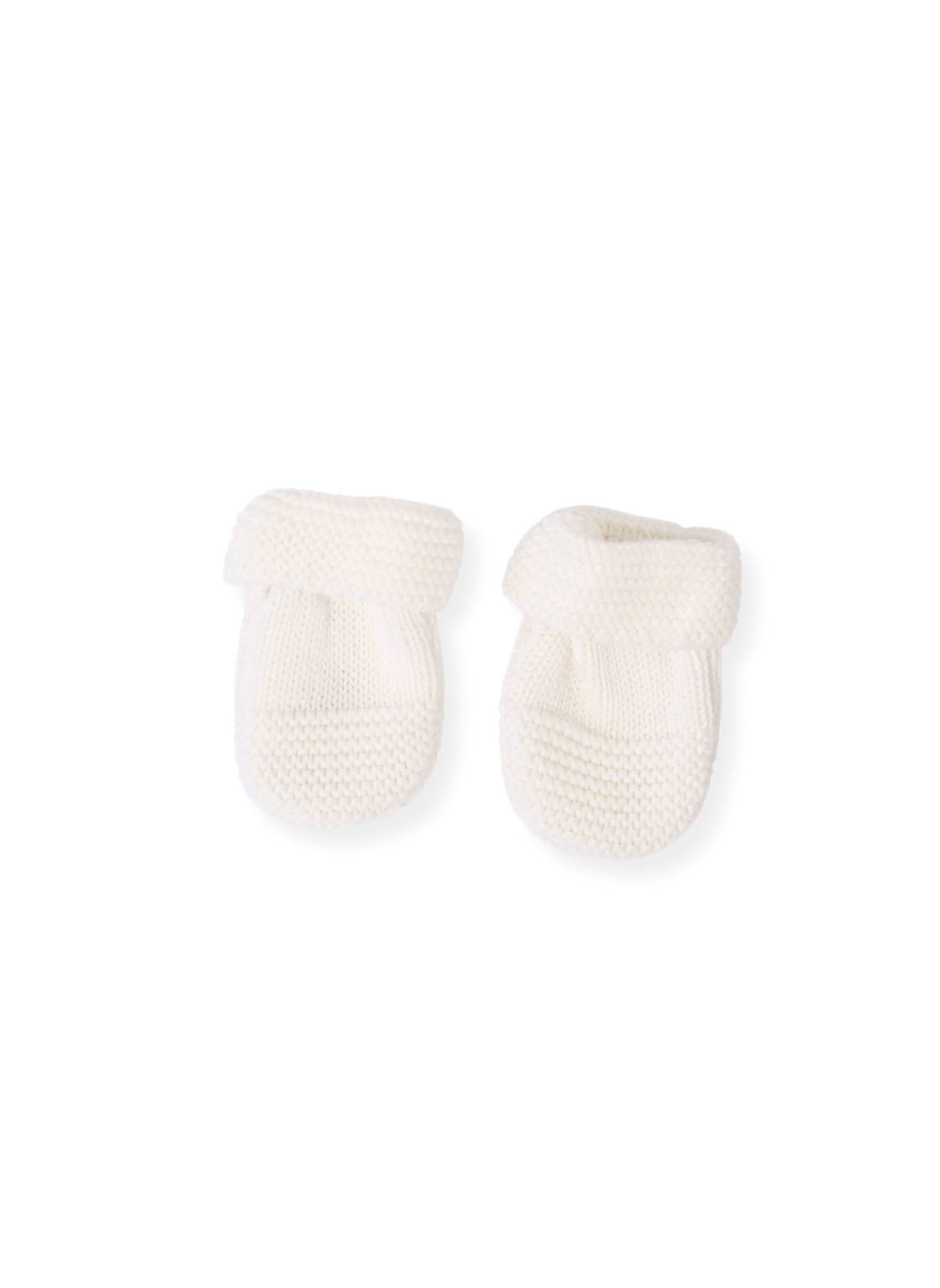 Moufles Bébé En Coton Blanc