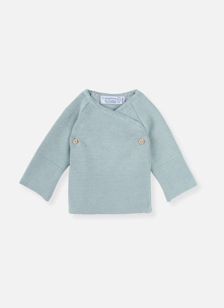 Brassière double maille en coton bébé Blanc+Bleu danube+Bleu orage+Bouton de rose 3 - vertbaudet enfant 