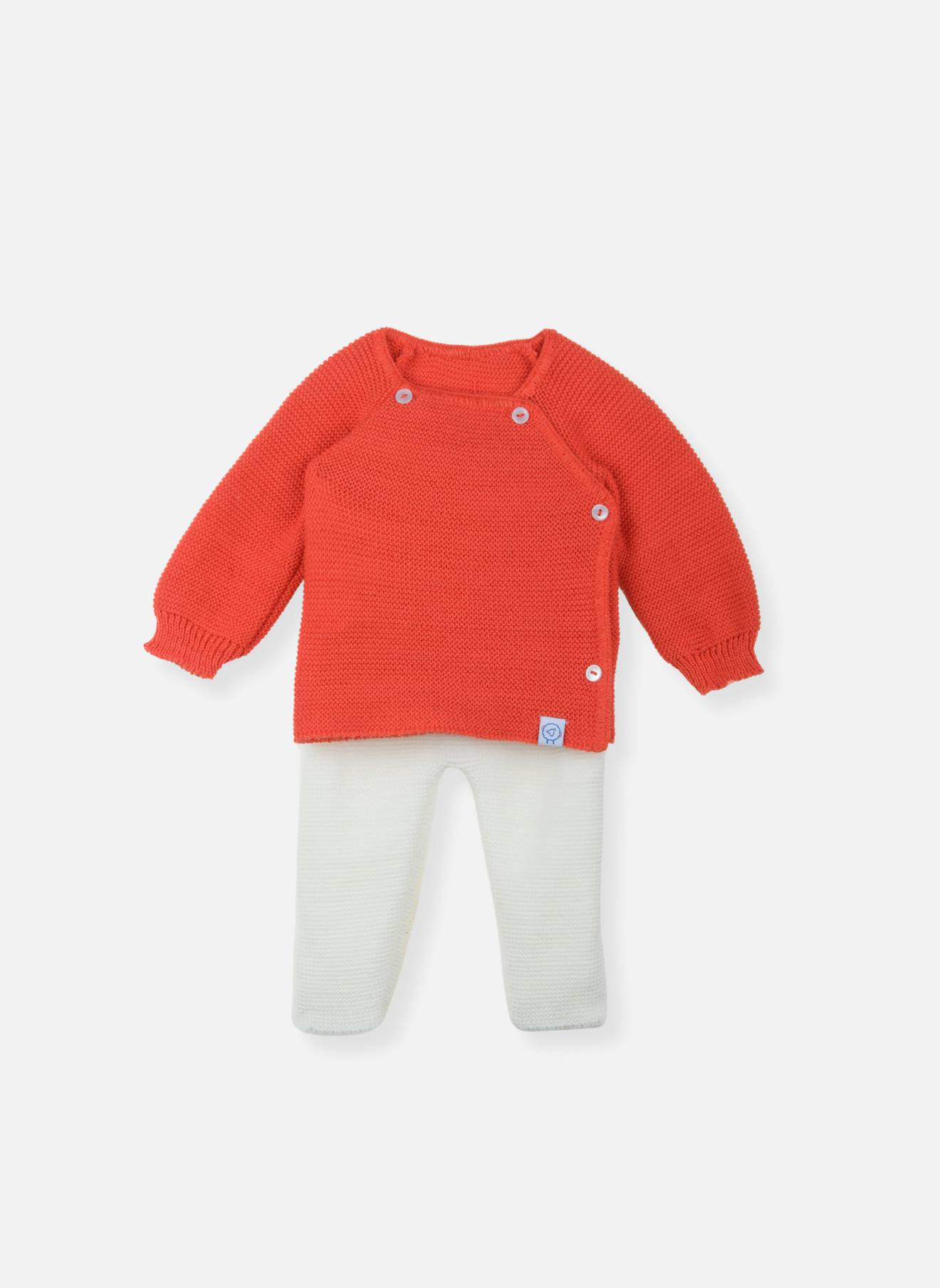 Ensemble Bébé Brassière + Pantalon Coquelicot/écru