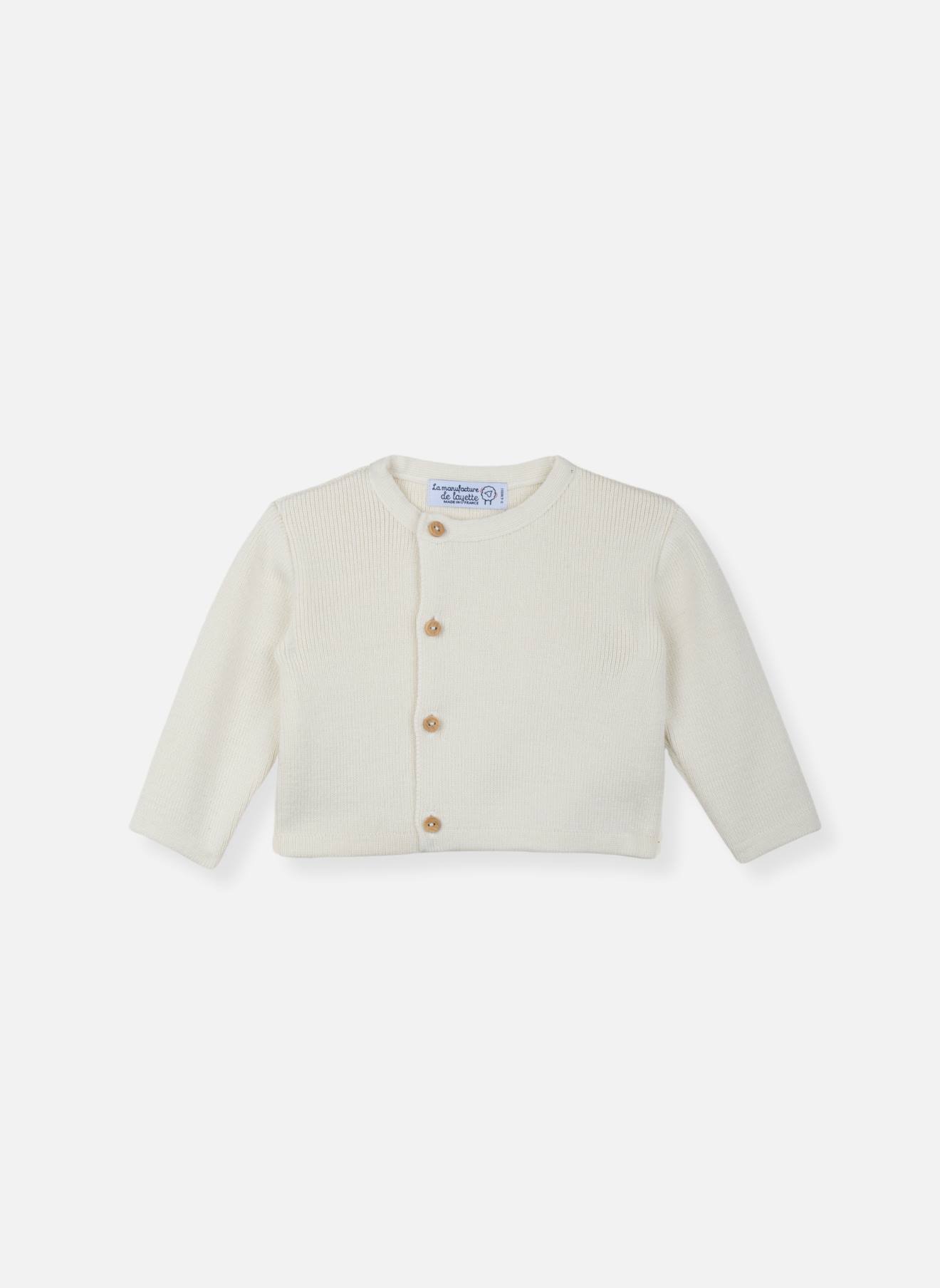 Cardigan En Laine Bébé Écru
