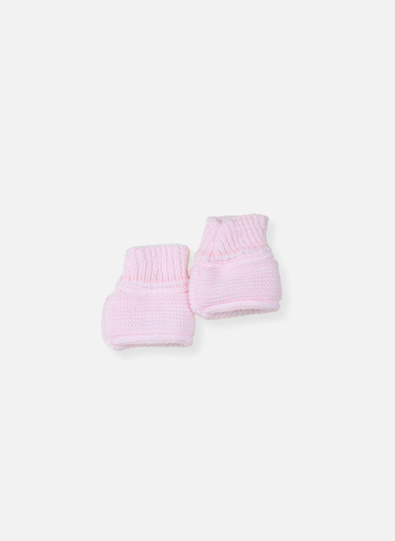 Chaussons Bébé En Tricot Rose Layette