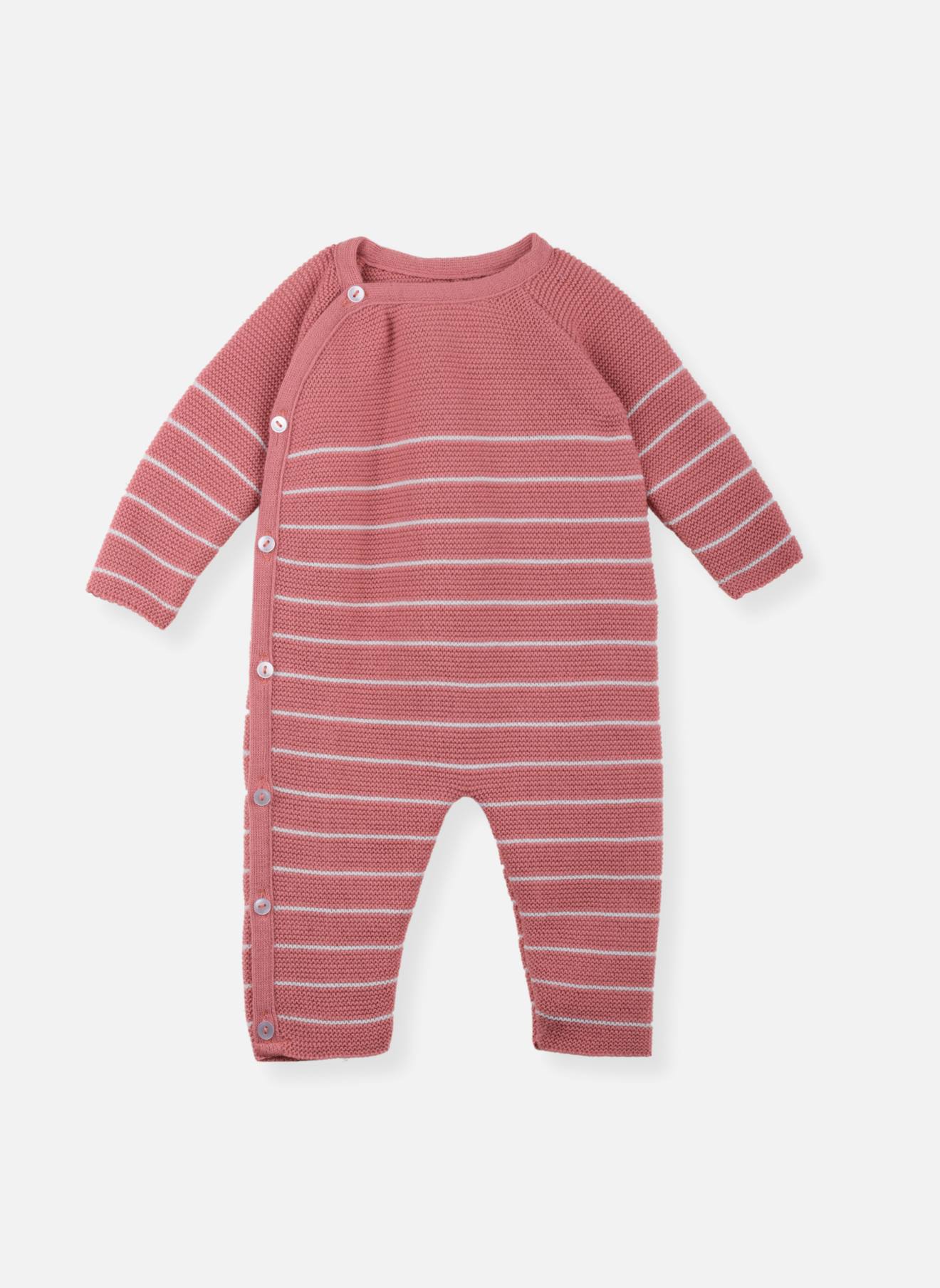 Combinaison Bébé Marinière Pétunia Rayé Écru