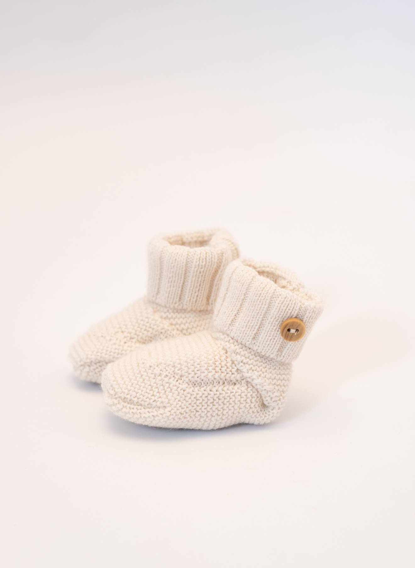 Chaussons Bébé En Laine Mélangée Ecru (La Manufacture De La Layette) - Image 1