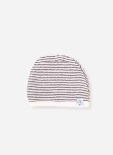 Bonnet milleraies bébé Écru/bleu azur+Ecru/gris clair+Ecru/moutarde+Écru/pétunia+Écru/réglisse 9 - vertbaudet enfant 