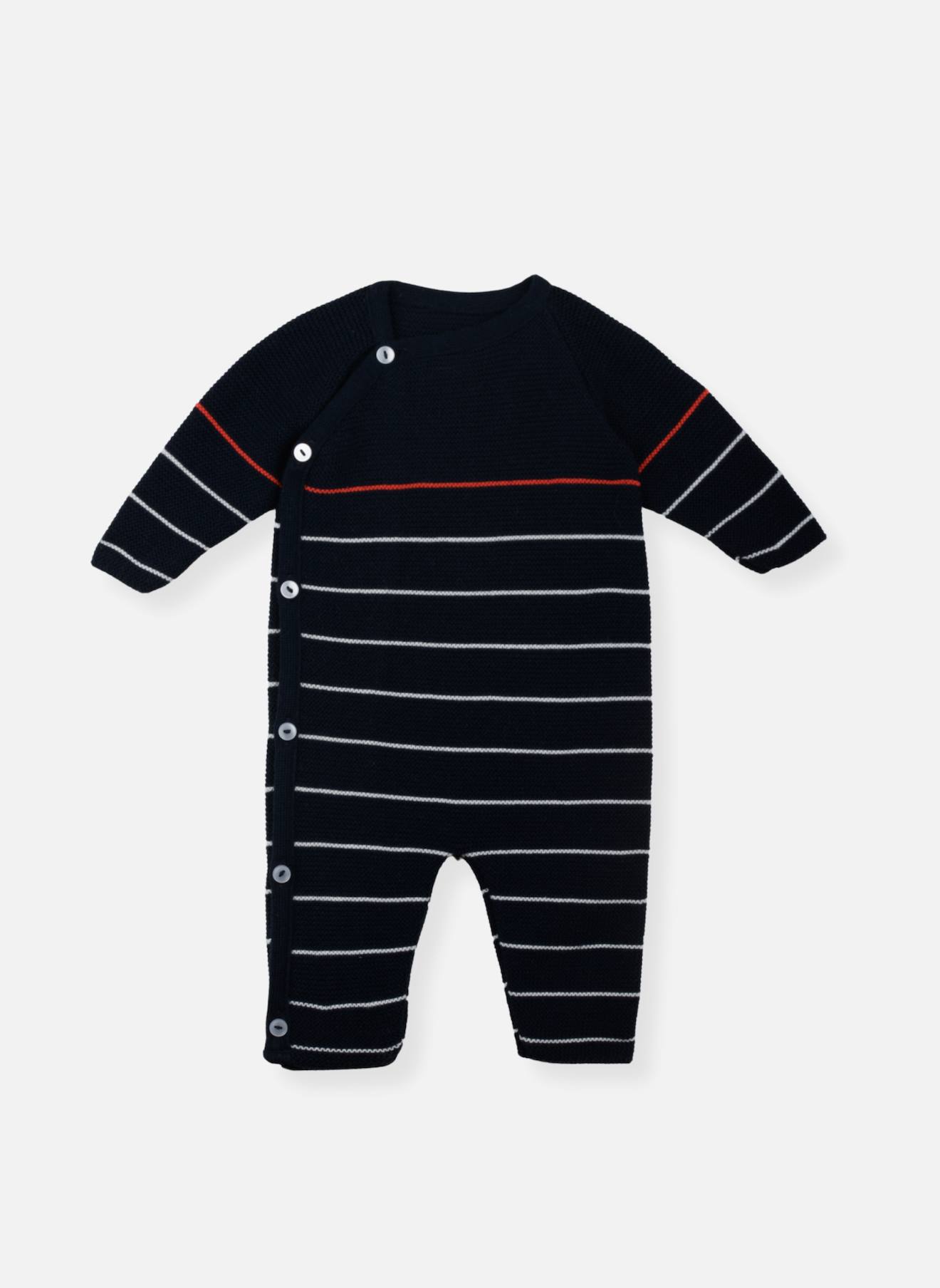 Combinaison Bébé Matière Recyclée Noctune/coquelicot